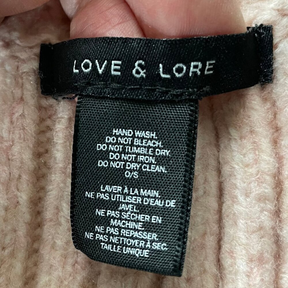 Love & Lore Chunky Cozy Cable Knit Acrylic Nylon Scarf/Wrap Soft Pink Sz OS - Picture 6 of 8
